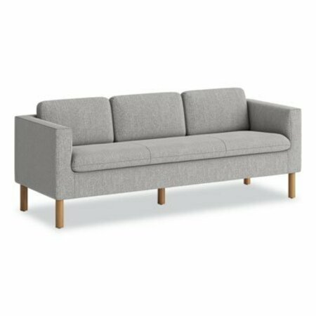 THE HON CO Sofa, 3-Seat, 77inx26-3/4inx29in, Gray Fabric/Medium Oak Legs SOFA, LOUNGE, FABRIC, GRAY VP3LSOFAGRY